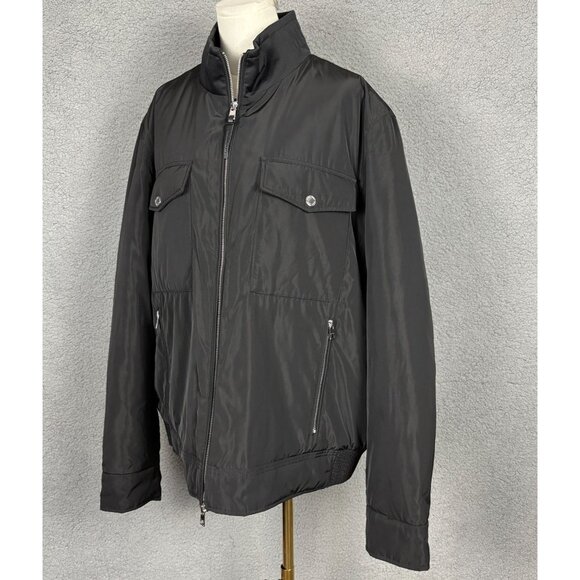 Michael Kors XXL Mens Black Zip-Up Jacket Front Pockets & High Collar Black NWTs - Picture 4 of 8
